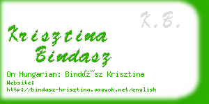 krisztina bindasz business card